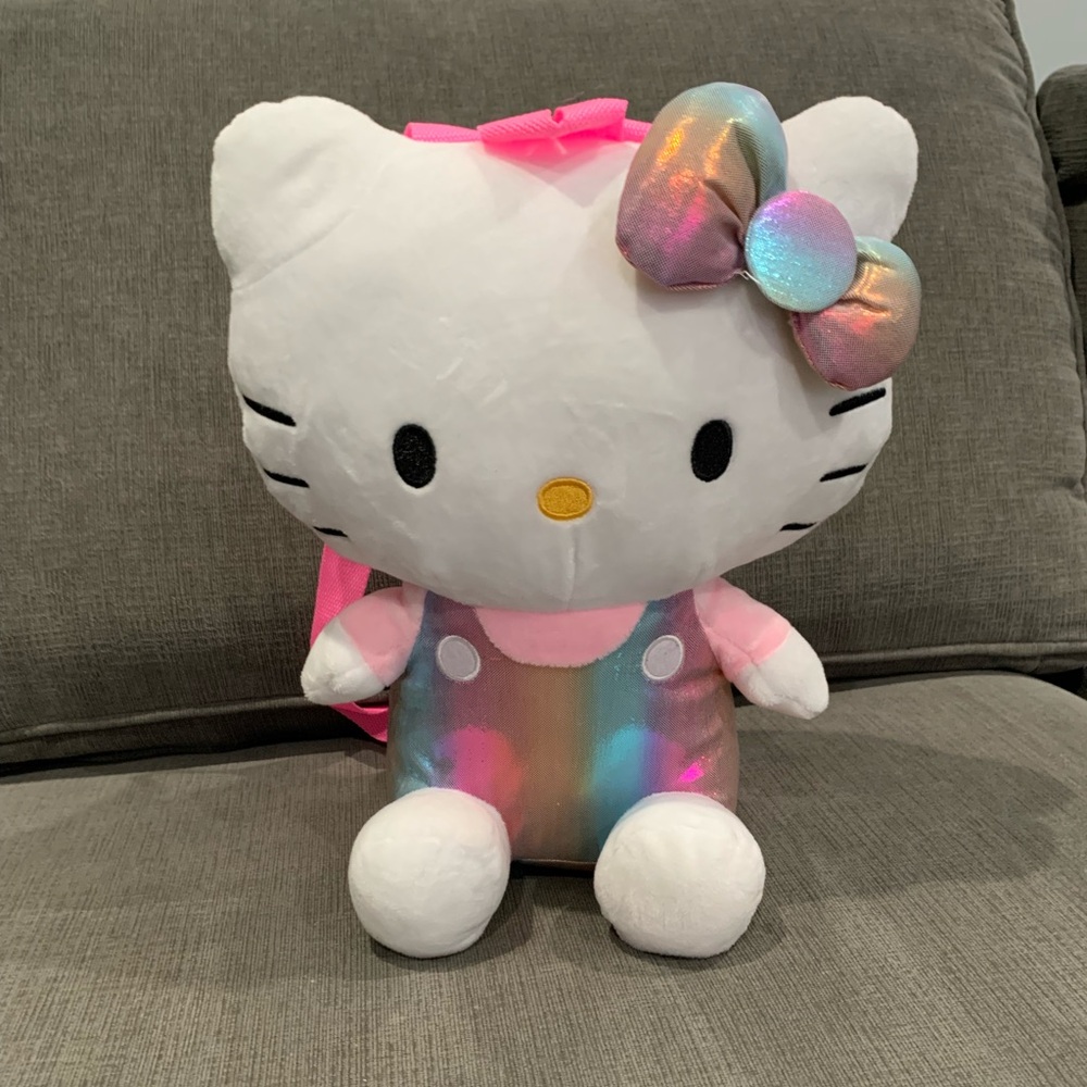 Hello Kitty Overalls Stuffed Backpack